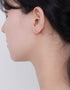 Elegant Sterling Silver Bar Stud Earrings with Cubic Zirconia